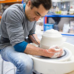 Albert Montserrat at work in his studio